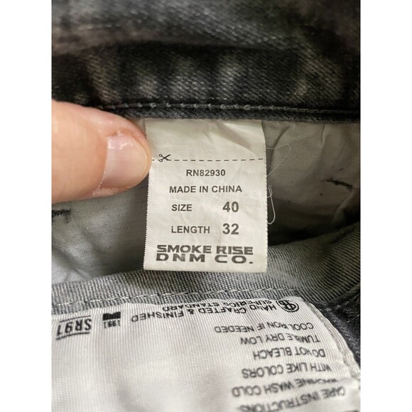 Smoke Rise Jeans Mens 40 Light Wash Distressed Slim Fit Denim Mens 40 x 32 - Picture 7 of 8